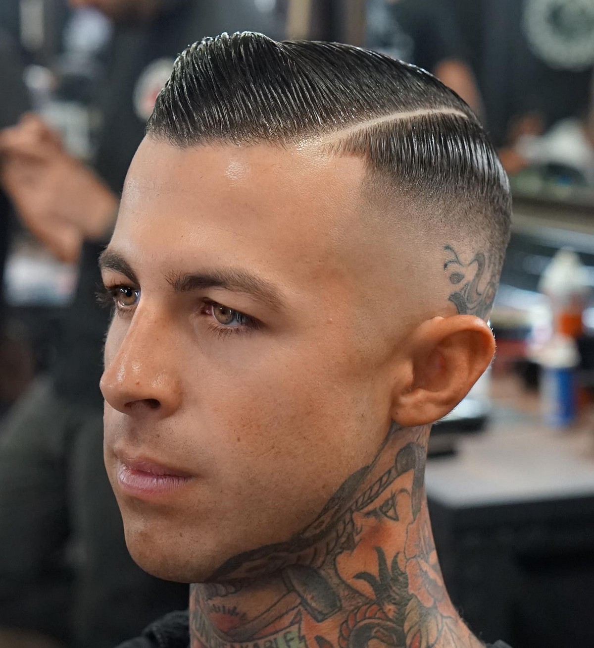 Side part with a faded undercut