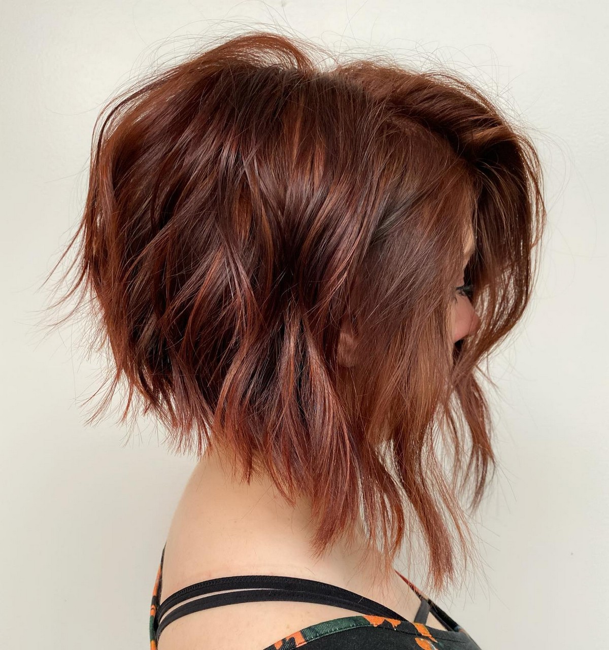 Shaggy Long Stacked Bob