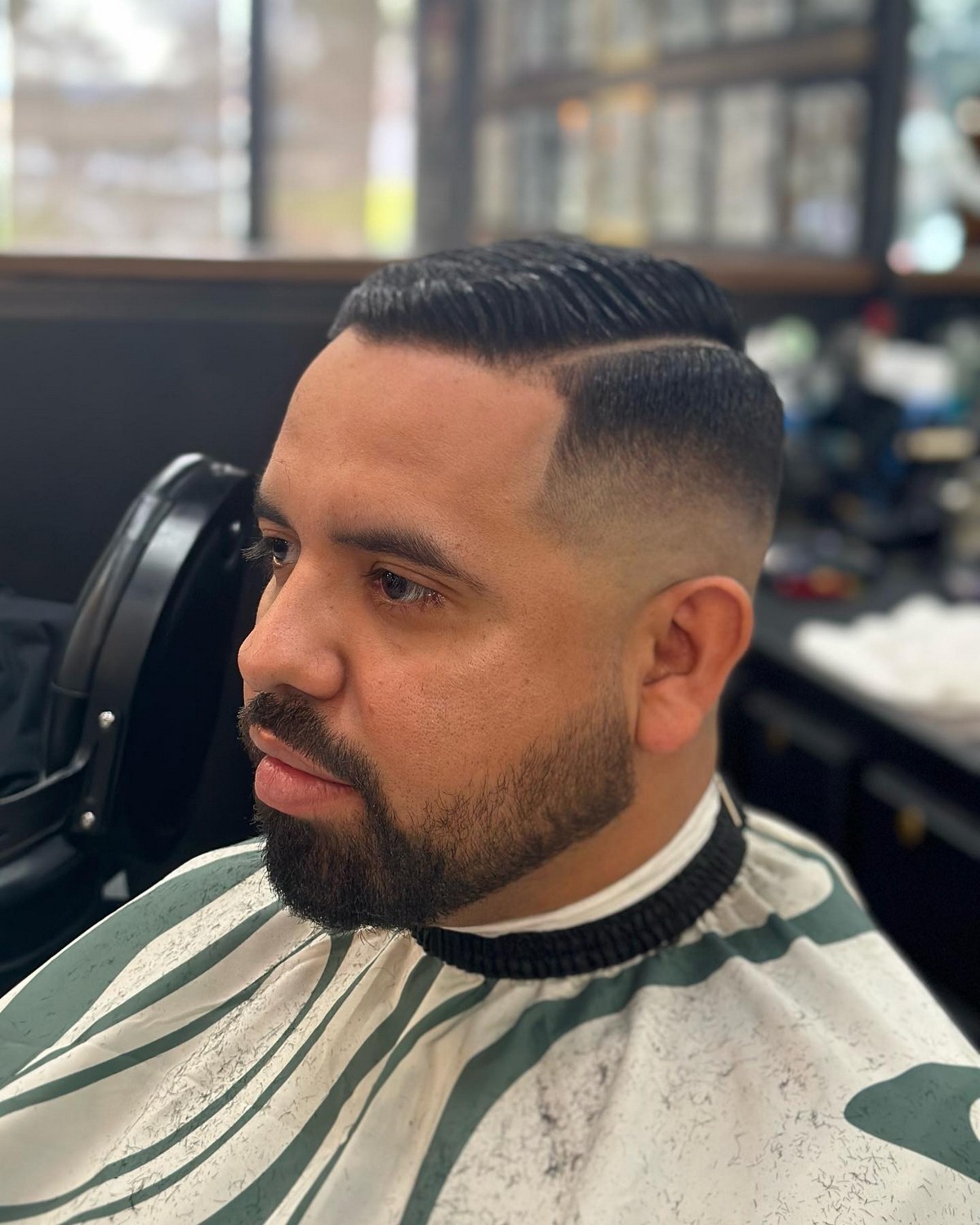 Baldfade with side part