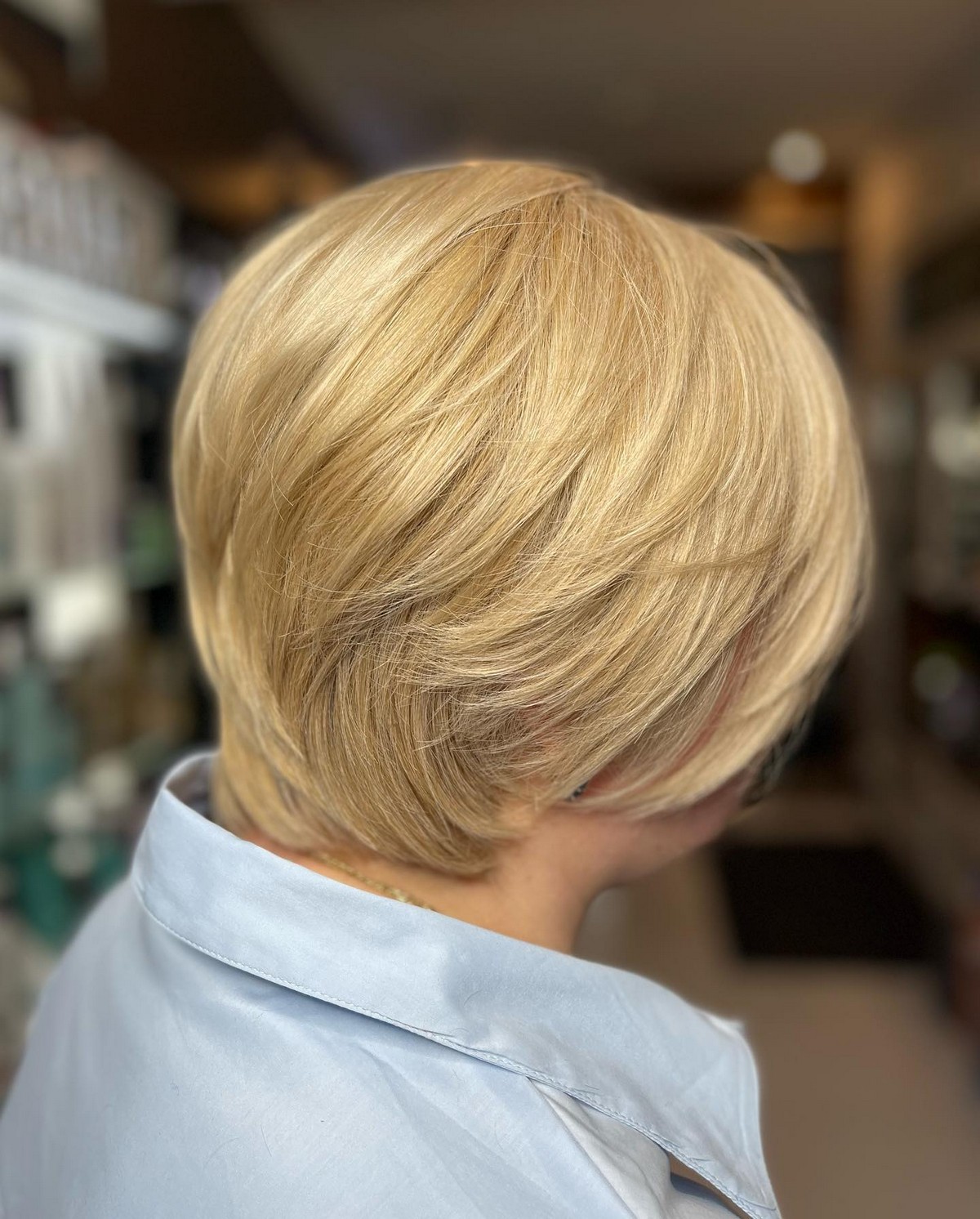Gold Blonde Stacked Hair