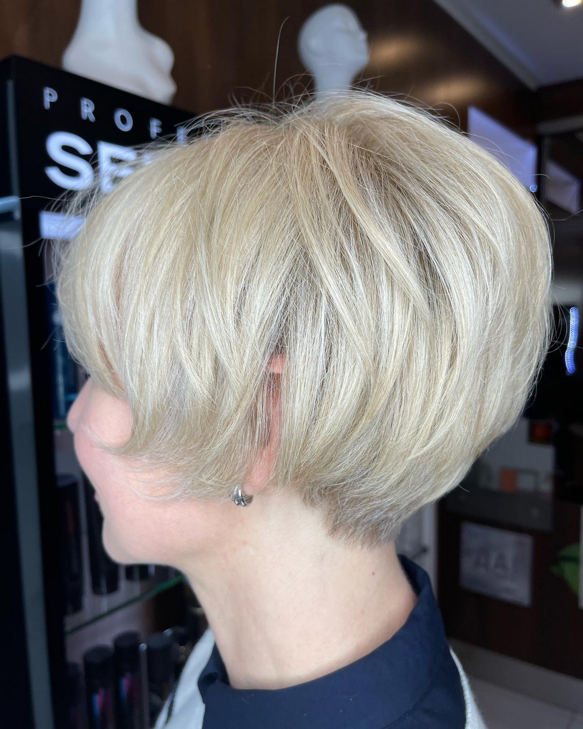 Blonde White Choppy Pixie Bob