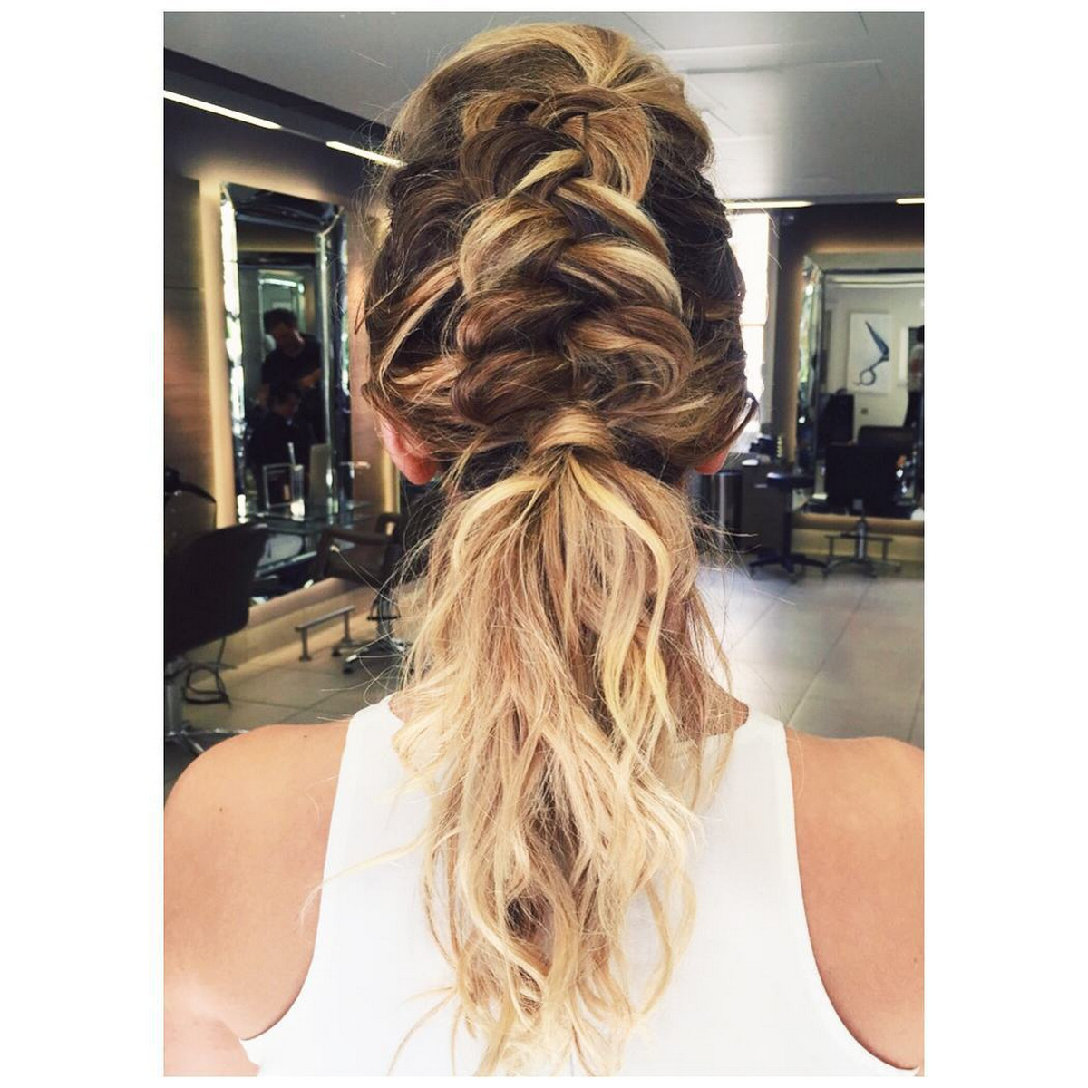 Braided Faux Hawk Frizzy Wavy Hair