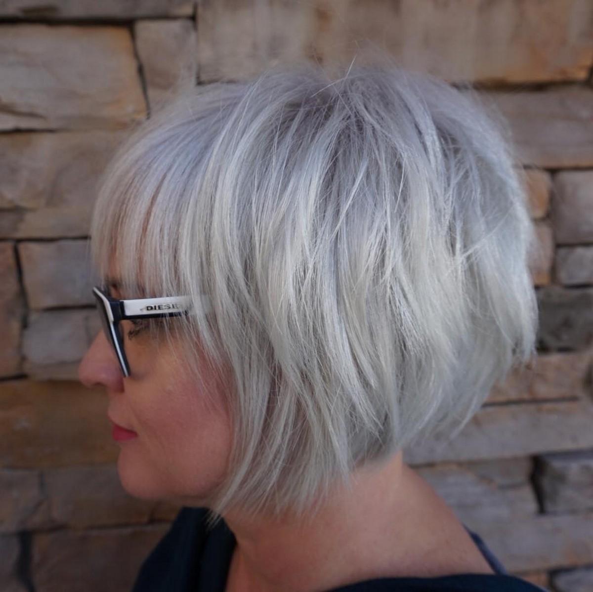 White Bob Stacked With Bang