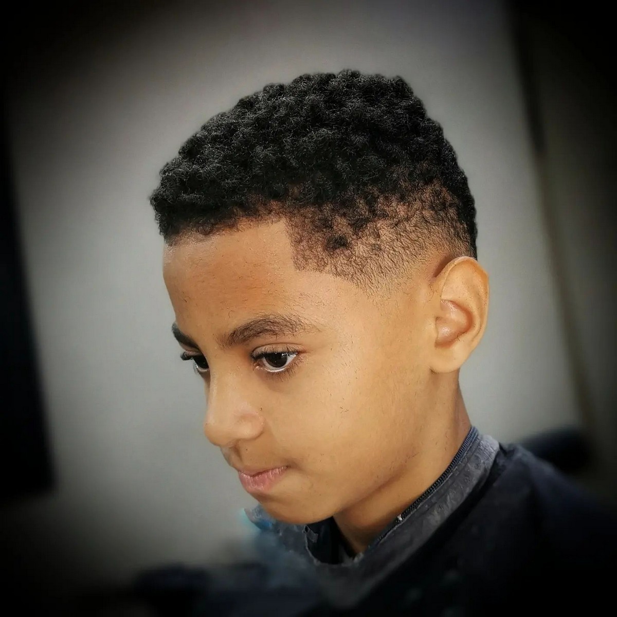 Curly Flat Top Fade