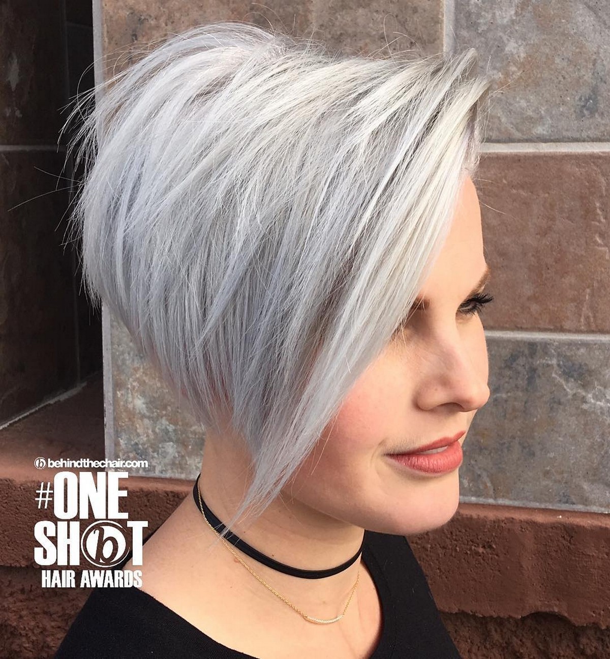 Trend Gray Stacked Pixie Cut 