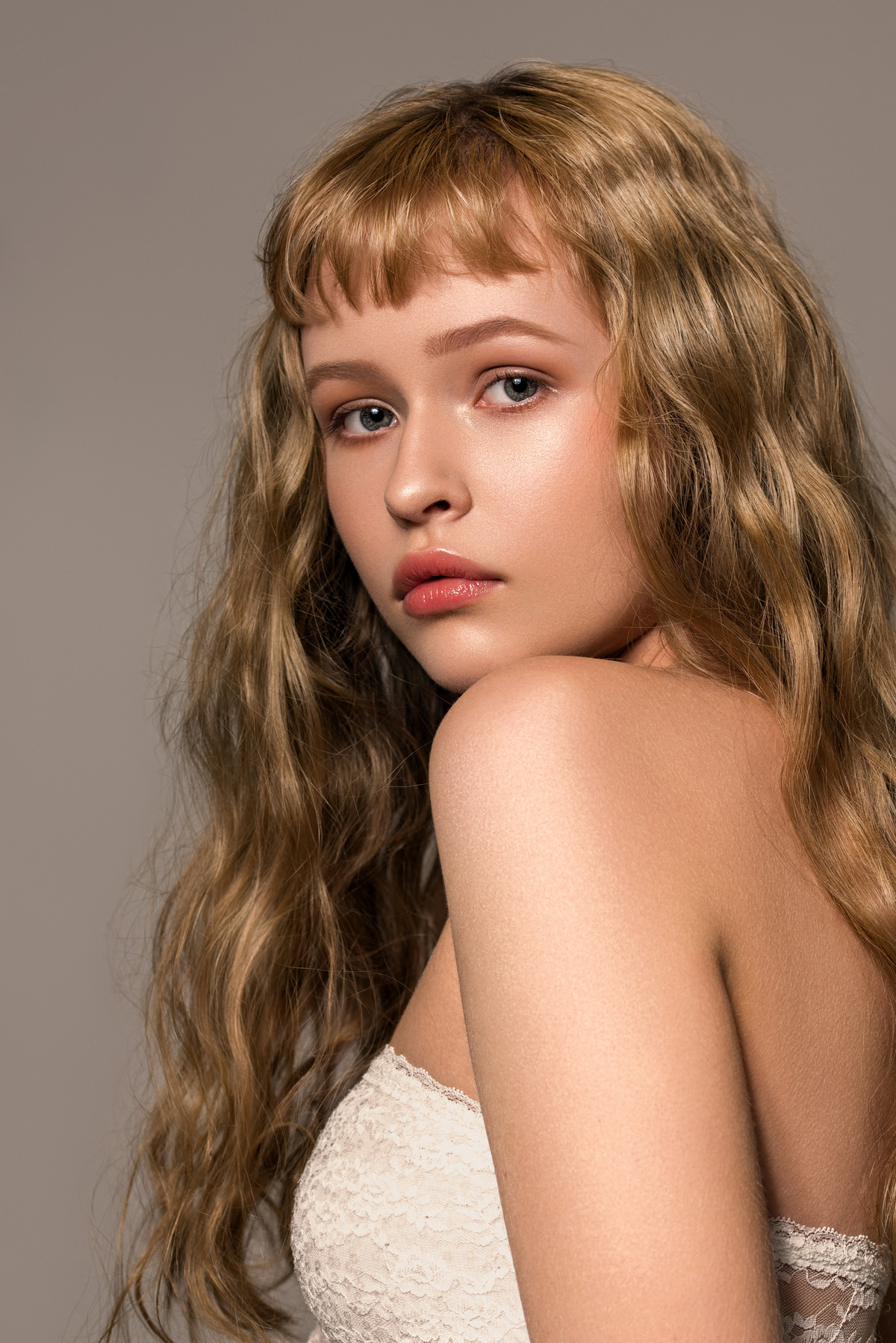 Bangs And Waves Frizzy Hair