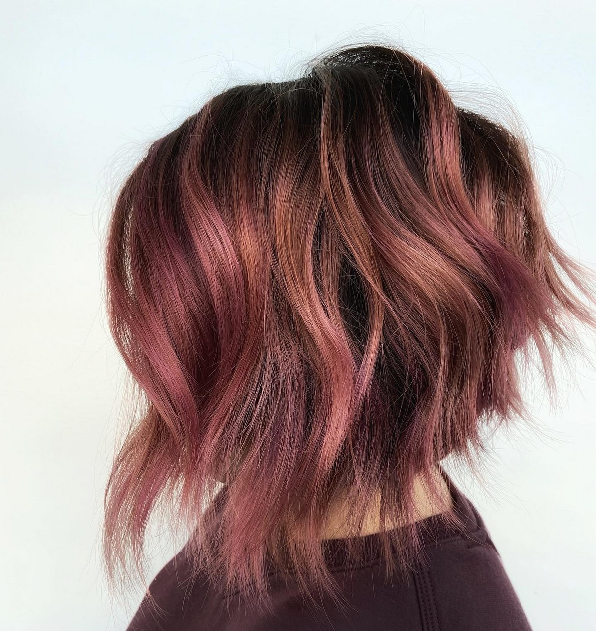 Burgundy Stacked Bob