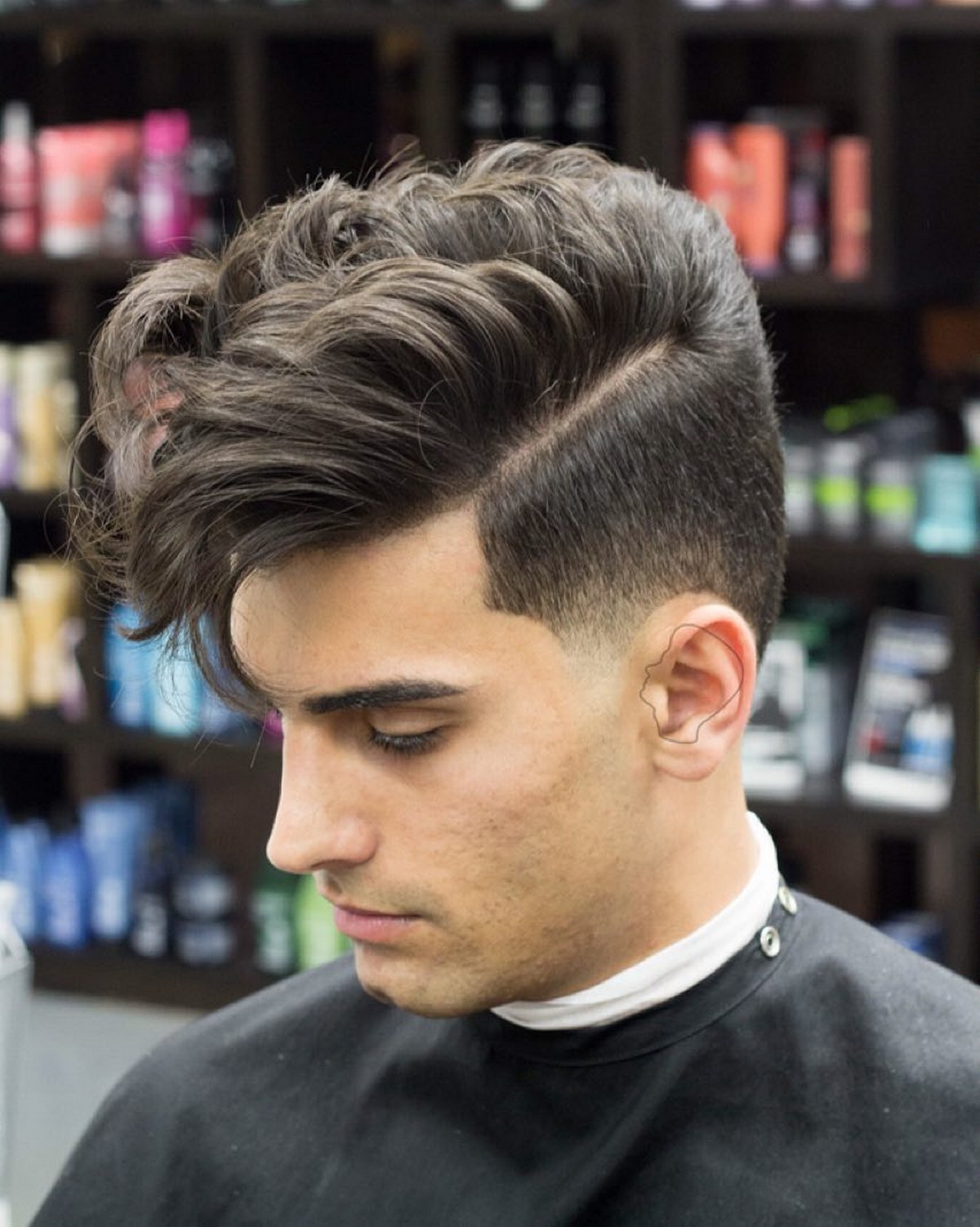 Medium Curled And Tapered Haircut