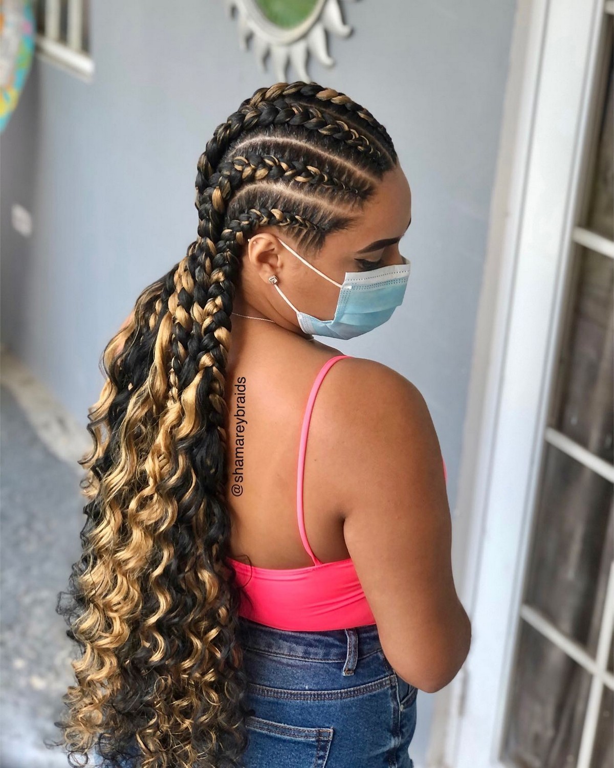 Blonde And Black Large-Size Bohemian Box Braids