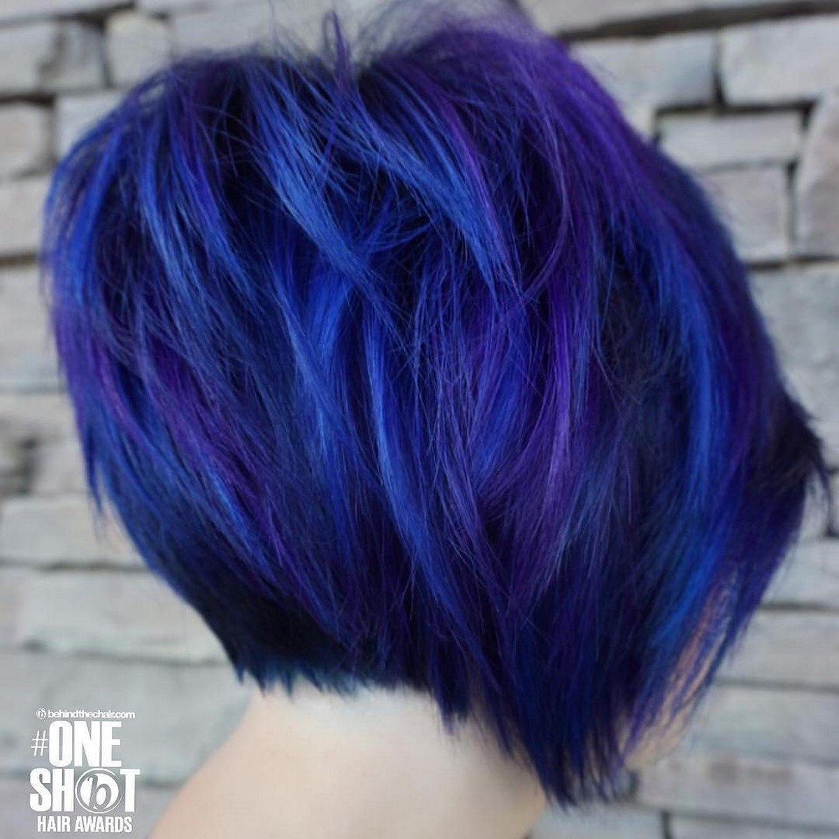 Blue Textured Bob Stacked