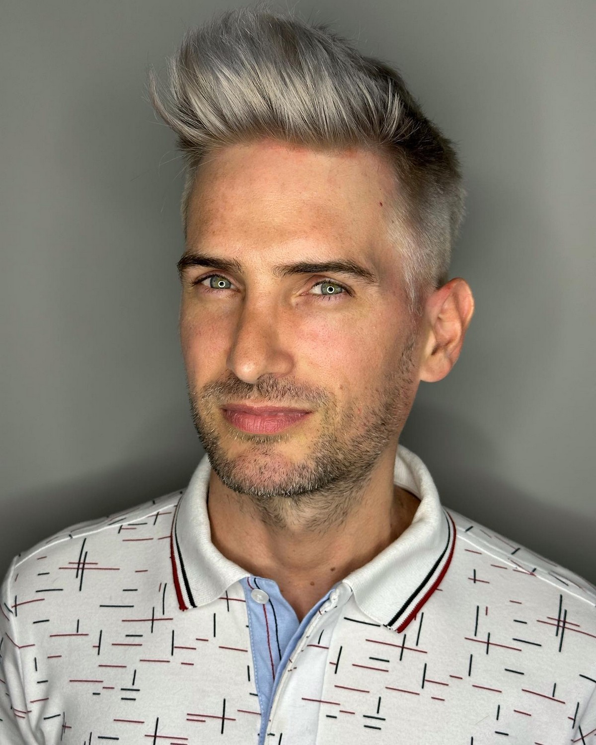 Faux Hawk Shorter Side With Grey Highlights