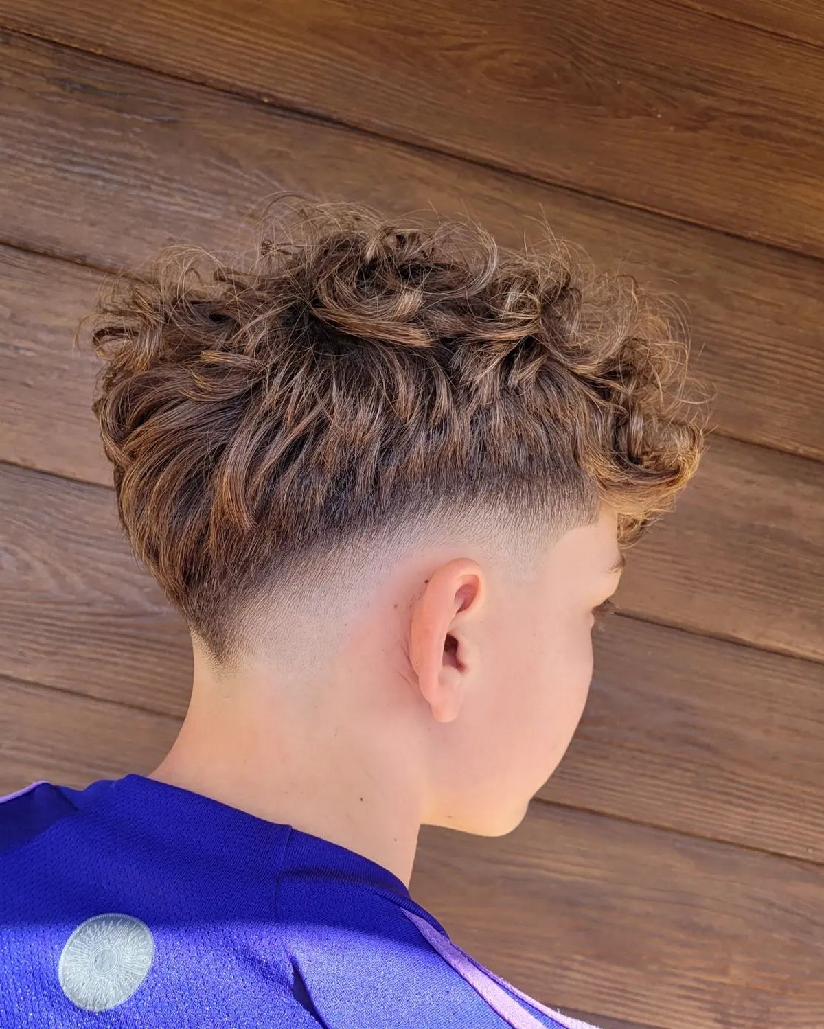 Curly V-Shaped Drop Fade