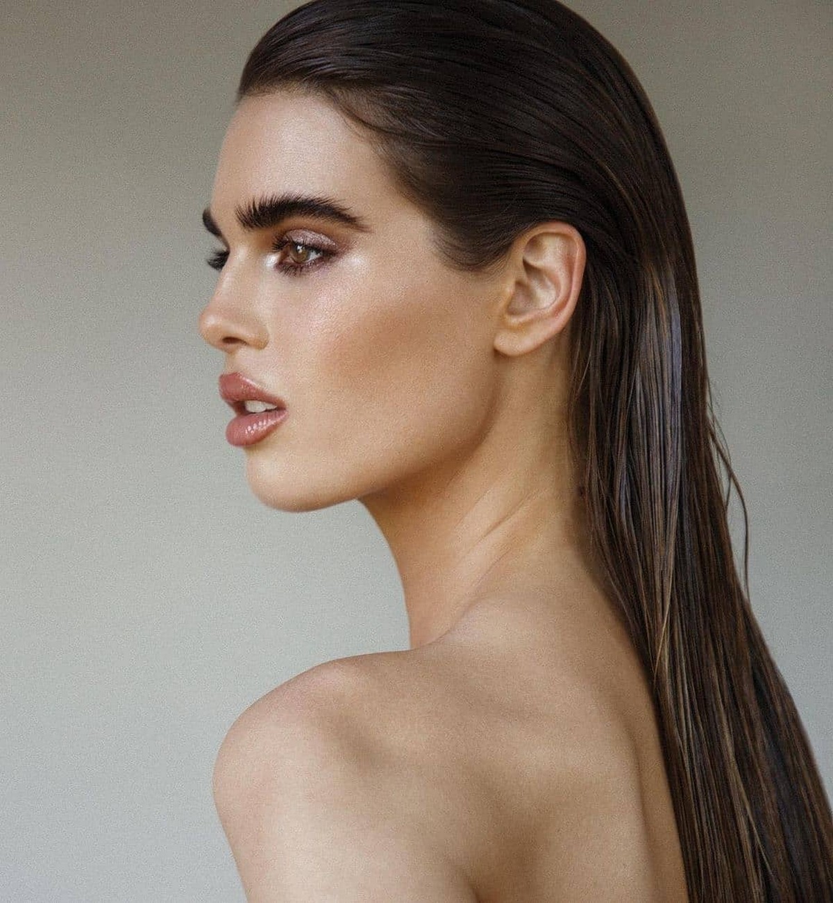 Slicked-Back Long Hair