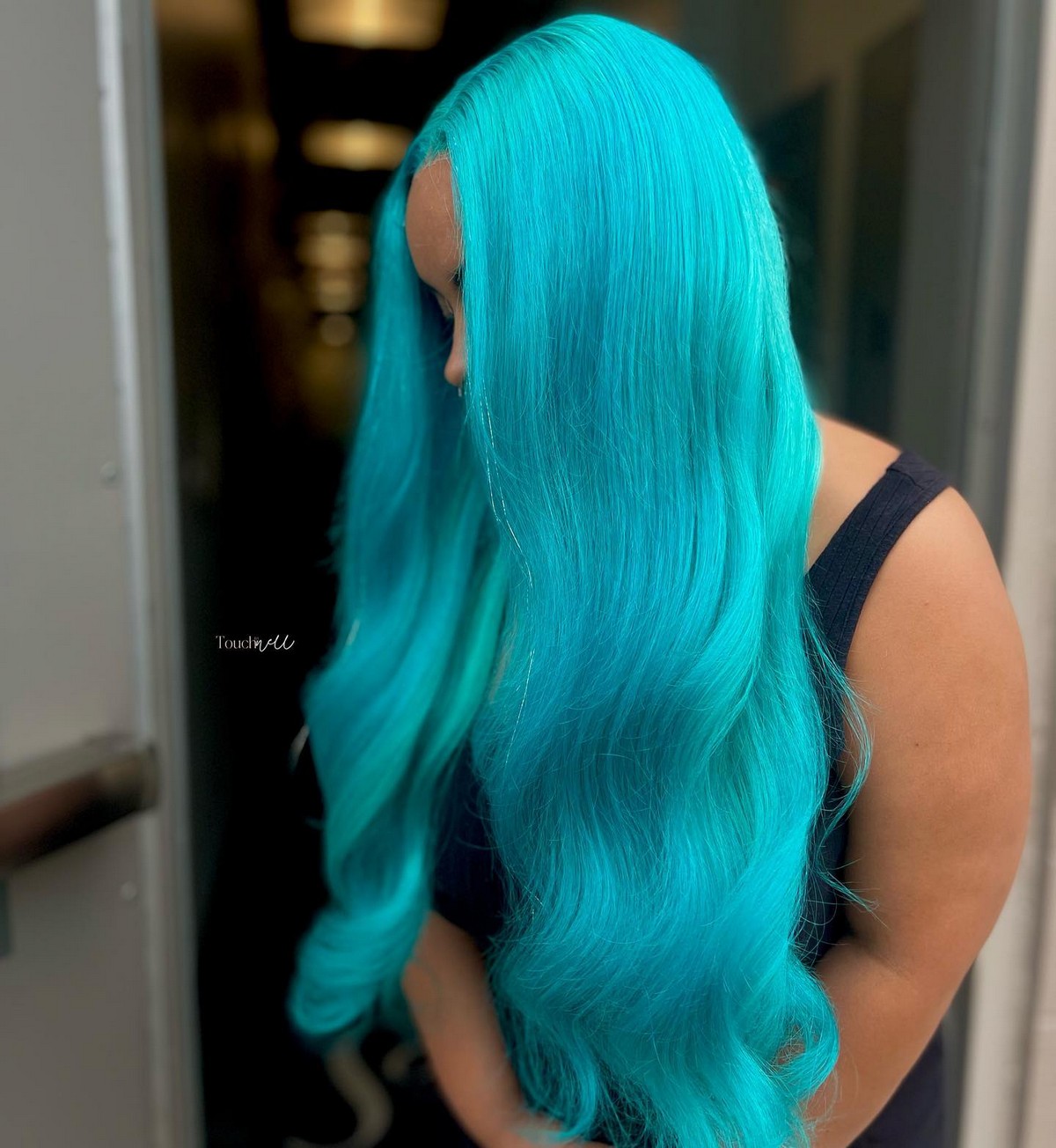 Light Blue Glueless Closure Sew In