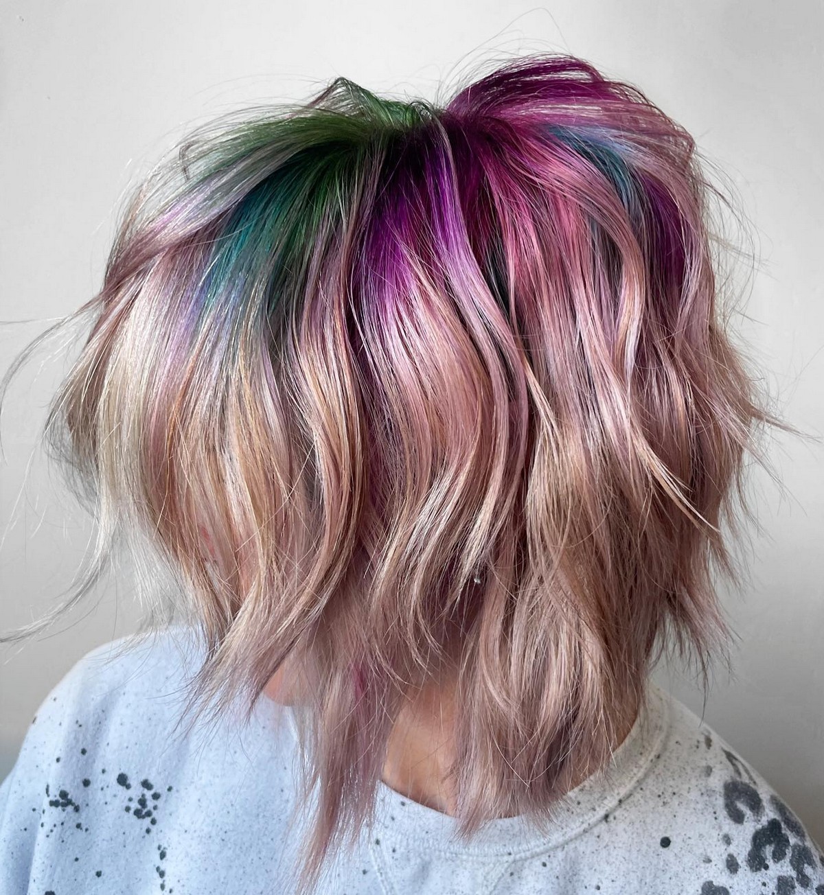 Vivid Color Stacked Hair