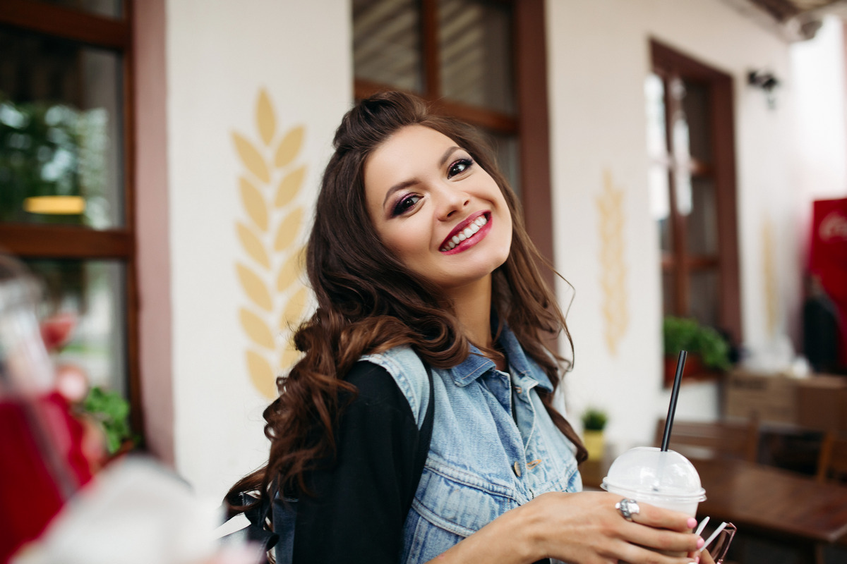 Long Fizzy Wavy Hair With Swept-Back Bangs