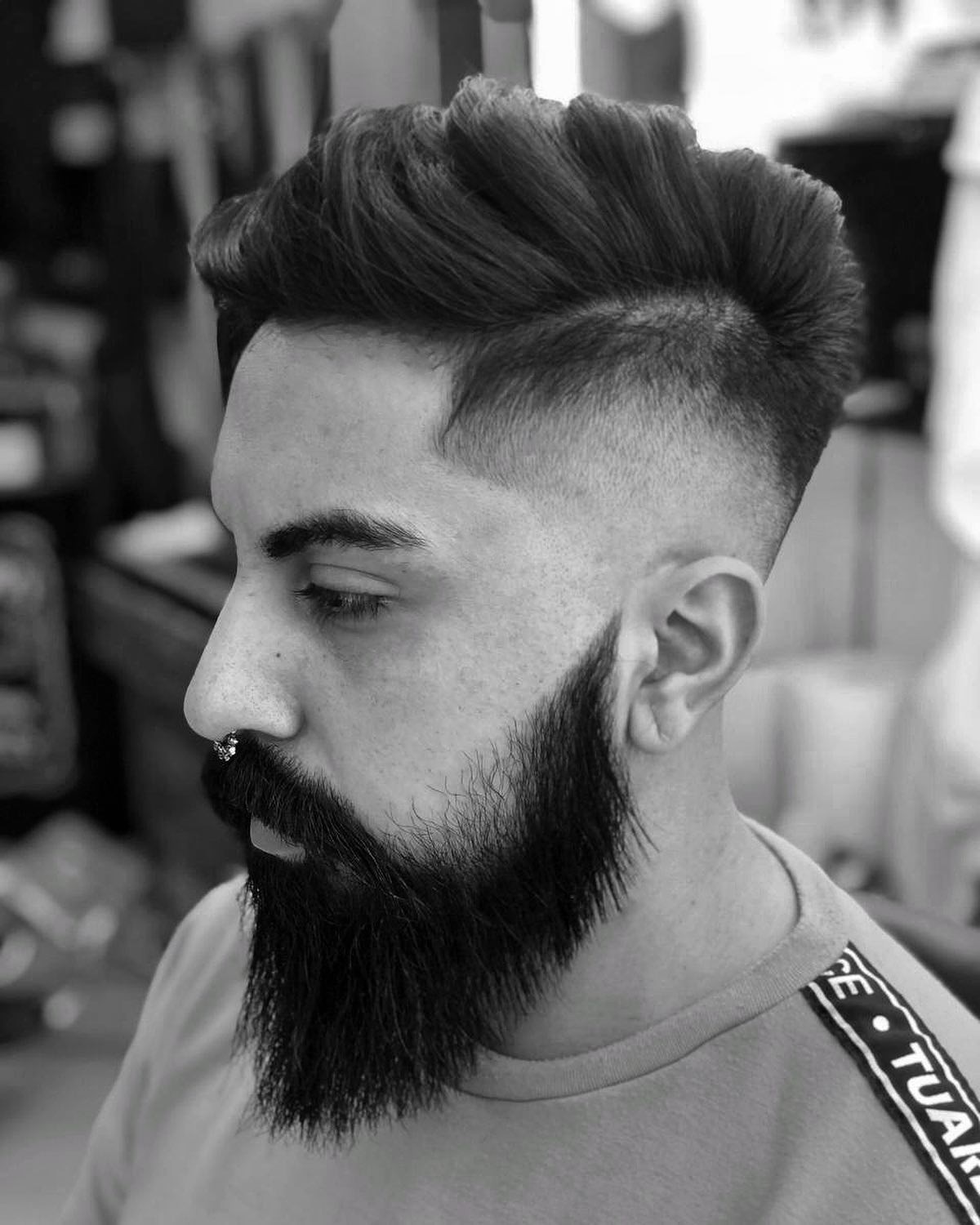 Textured Pompadour Ducktail Haircut