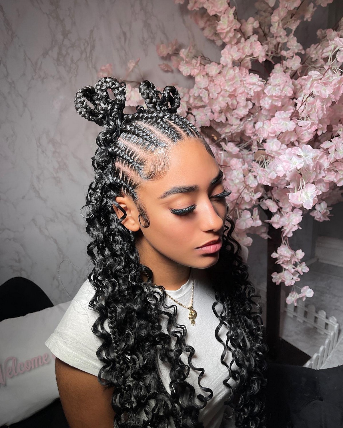 Two Heart Bun Bohemian Braids