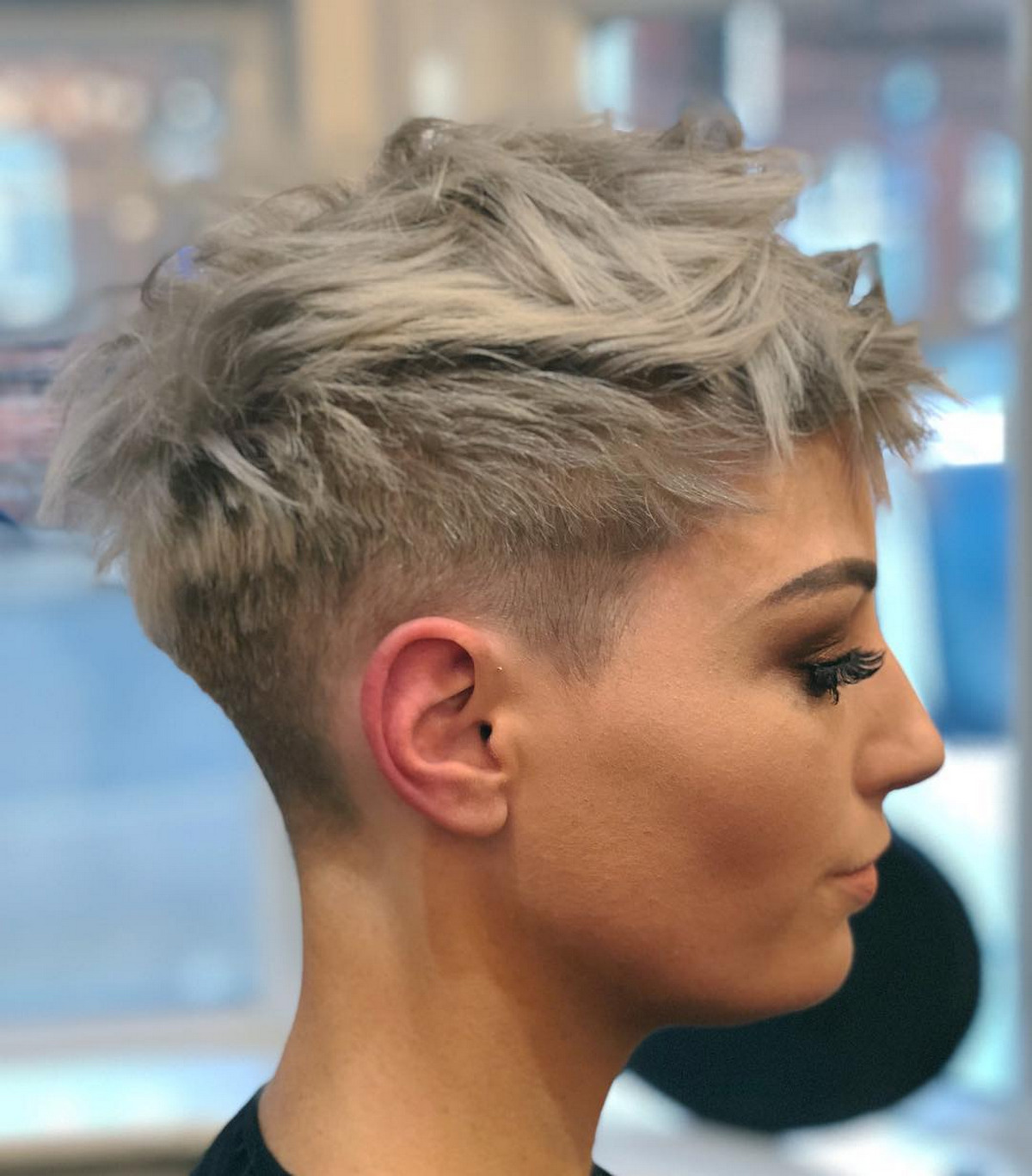 Blonde Short Pixie Cut With Undercut