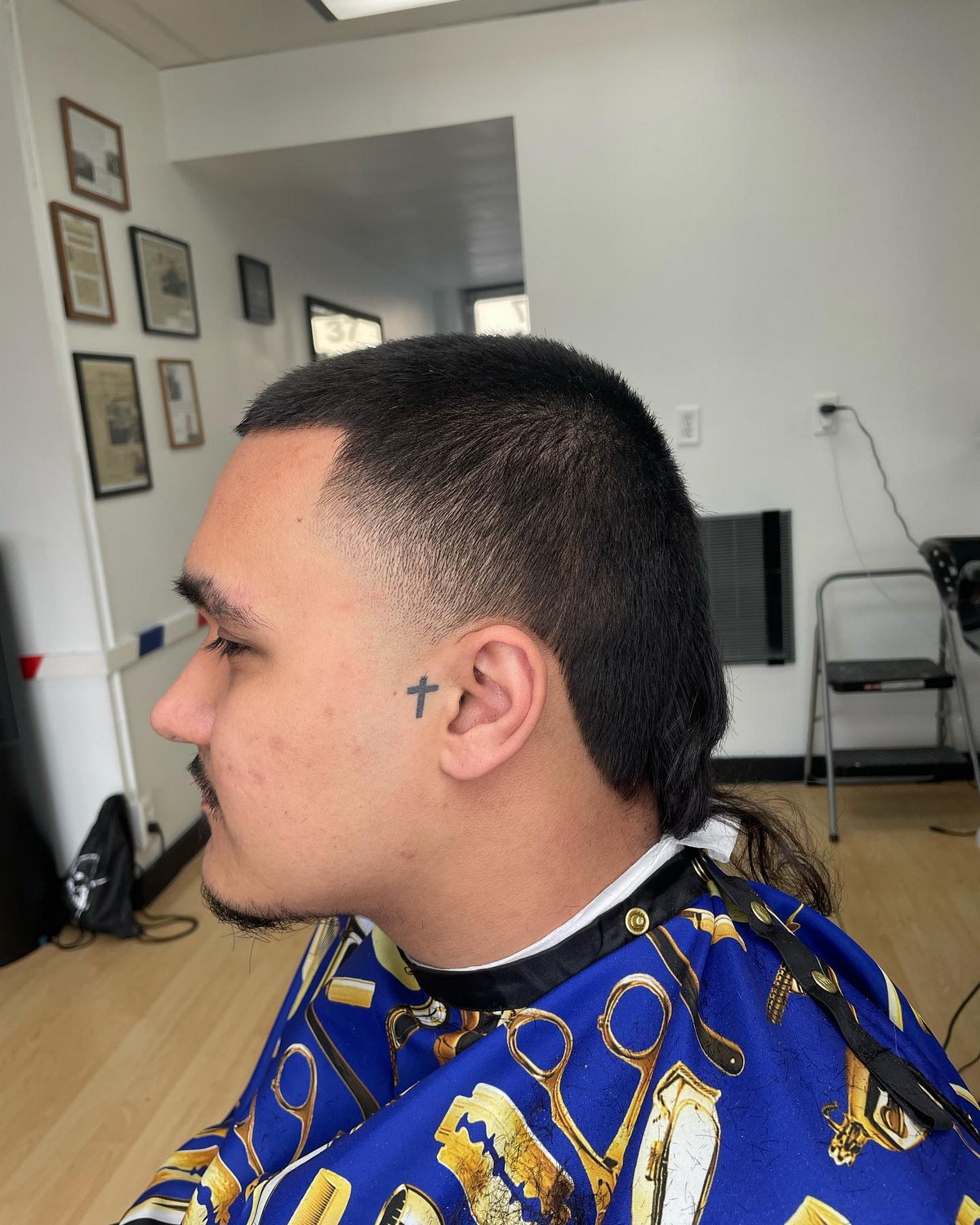 Buzz Cut Curly Rat Tail