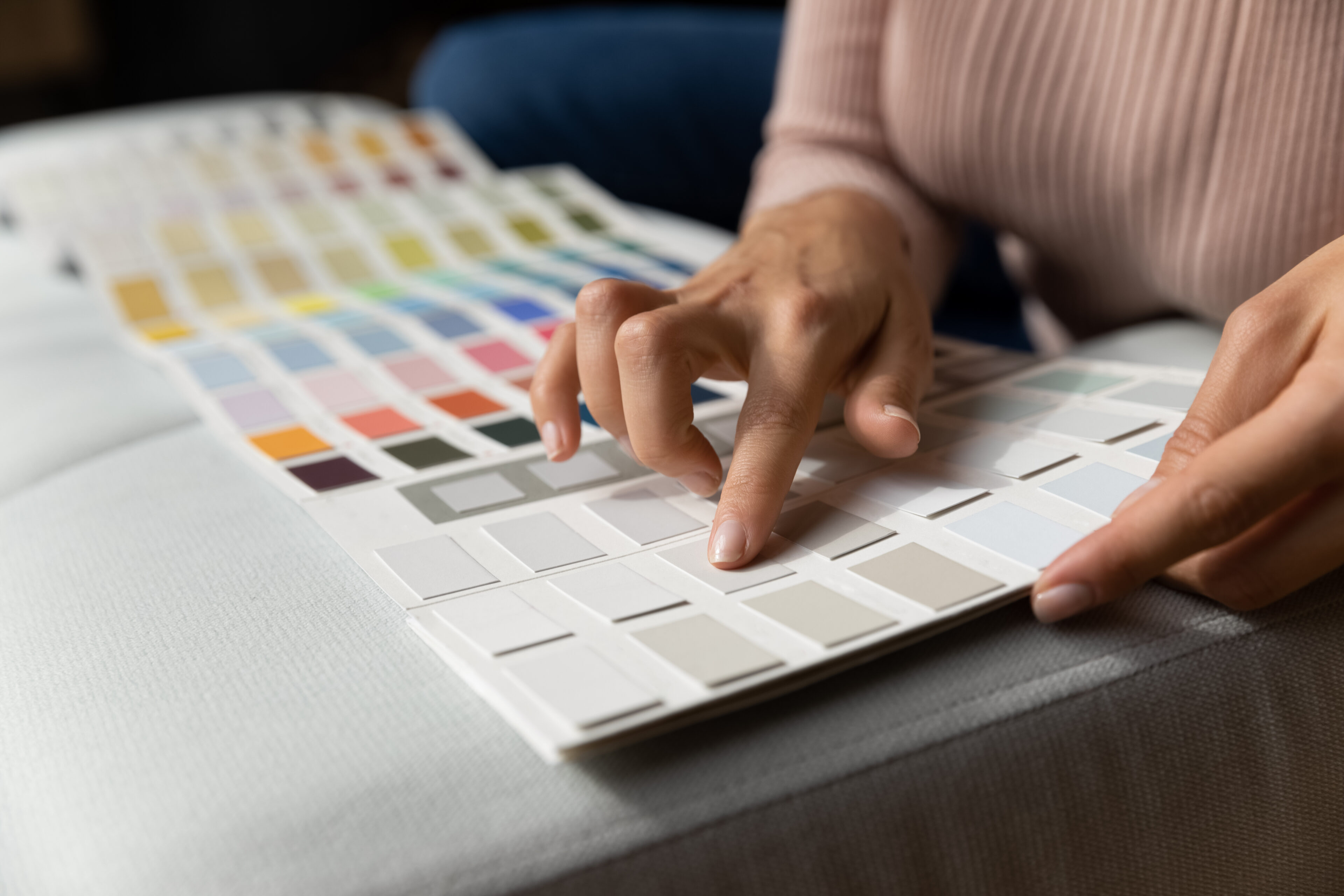 Check for color swatches and examples