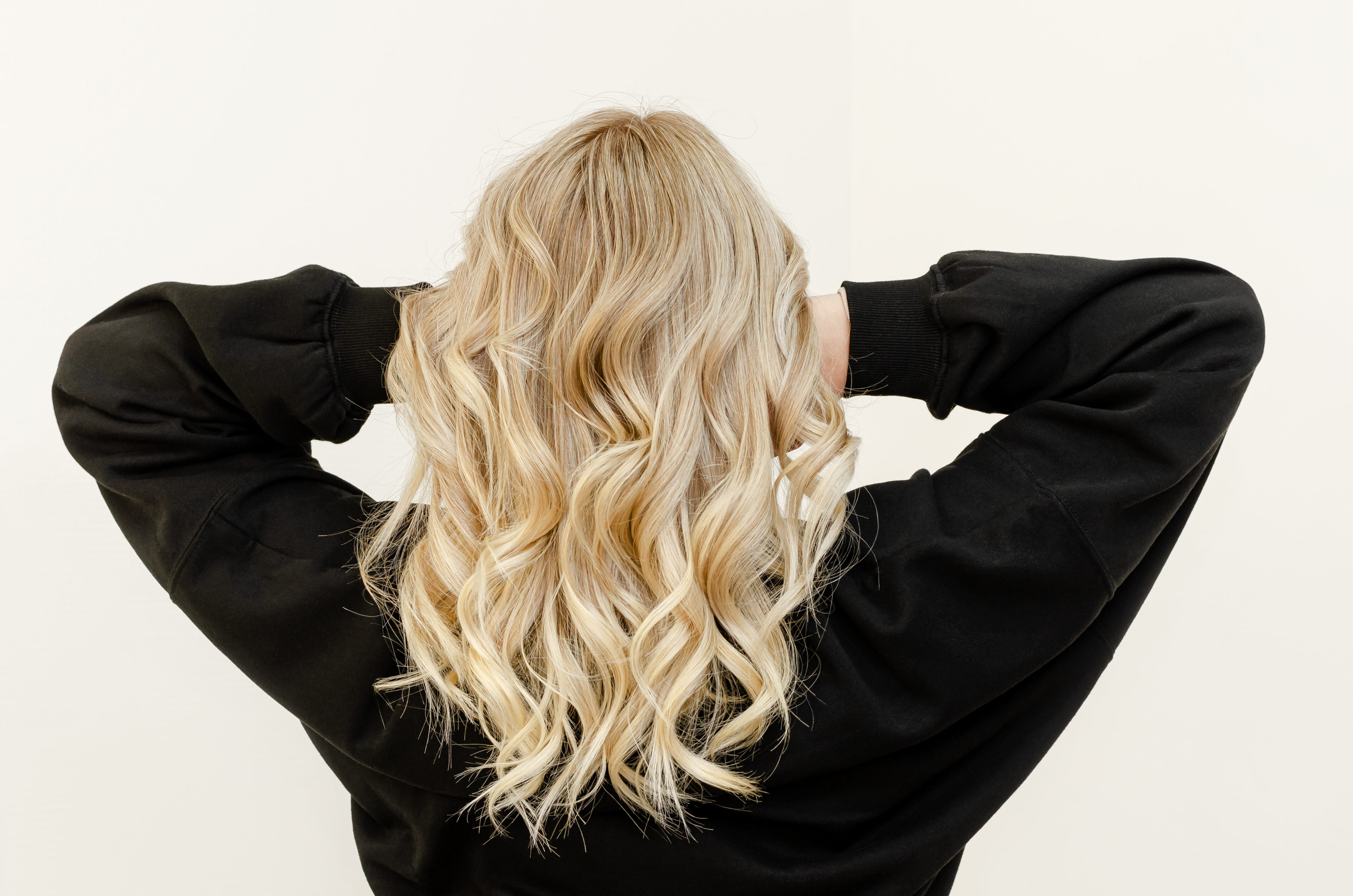 Dyed hair after bleaching with 20 volume developer