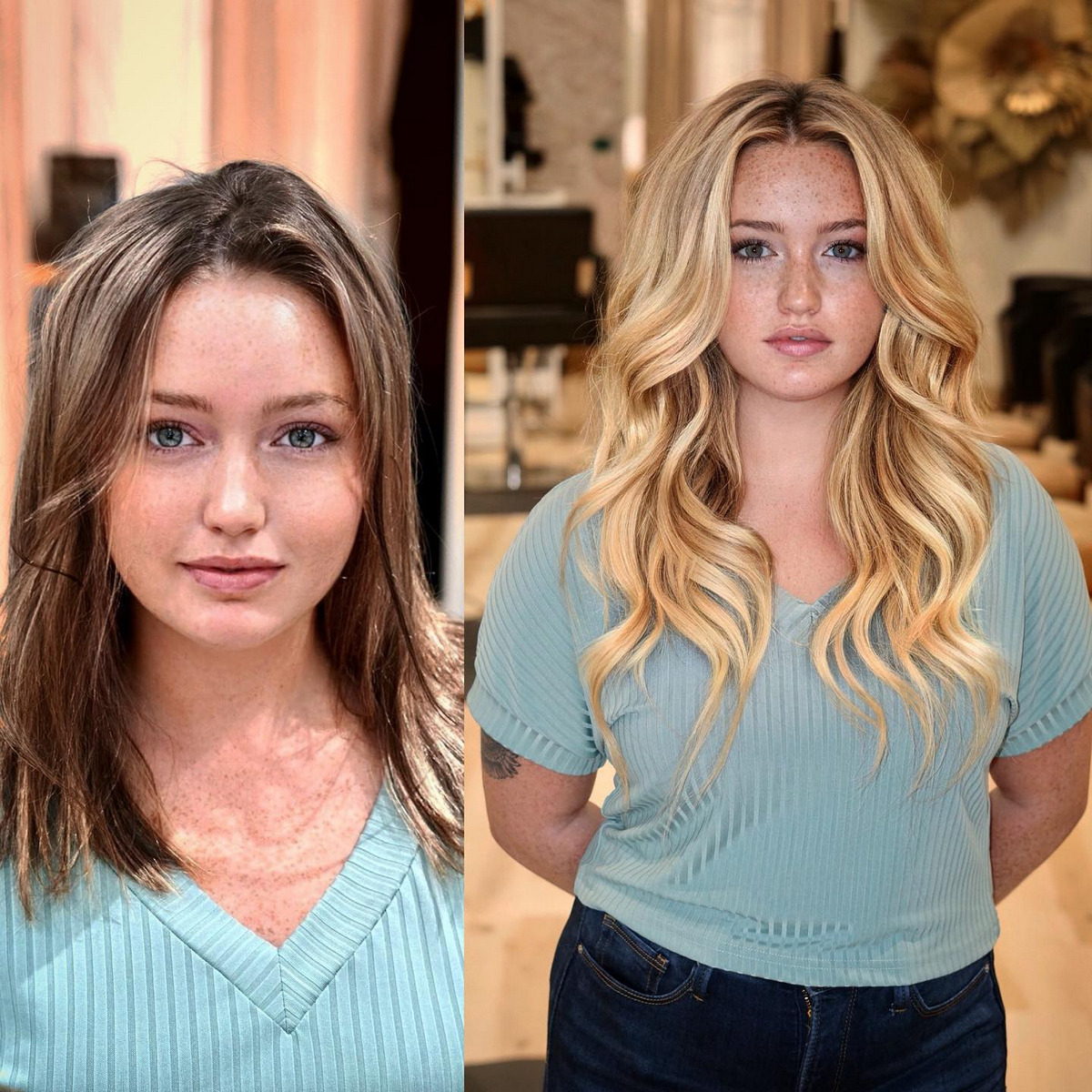Long Blonde Hair With Beach Waves