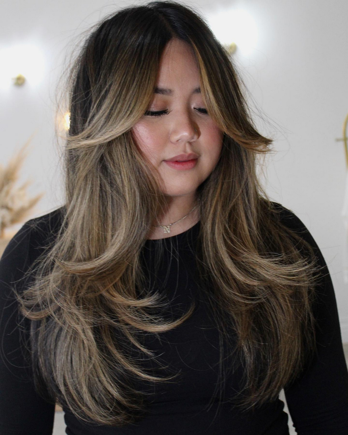 Long Layered With Curtain Bangs