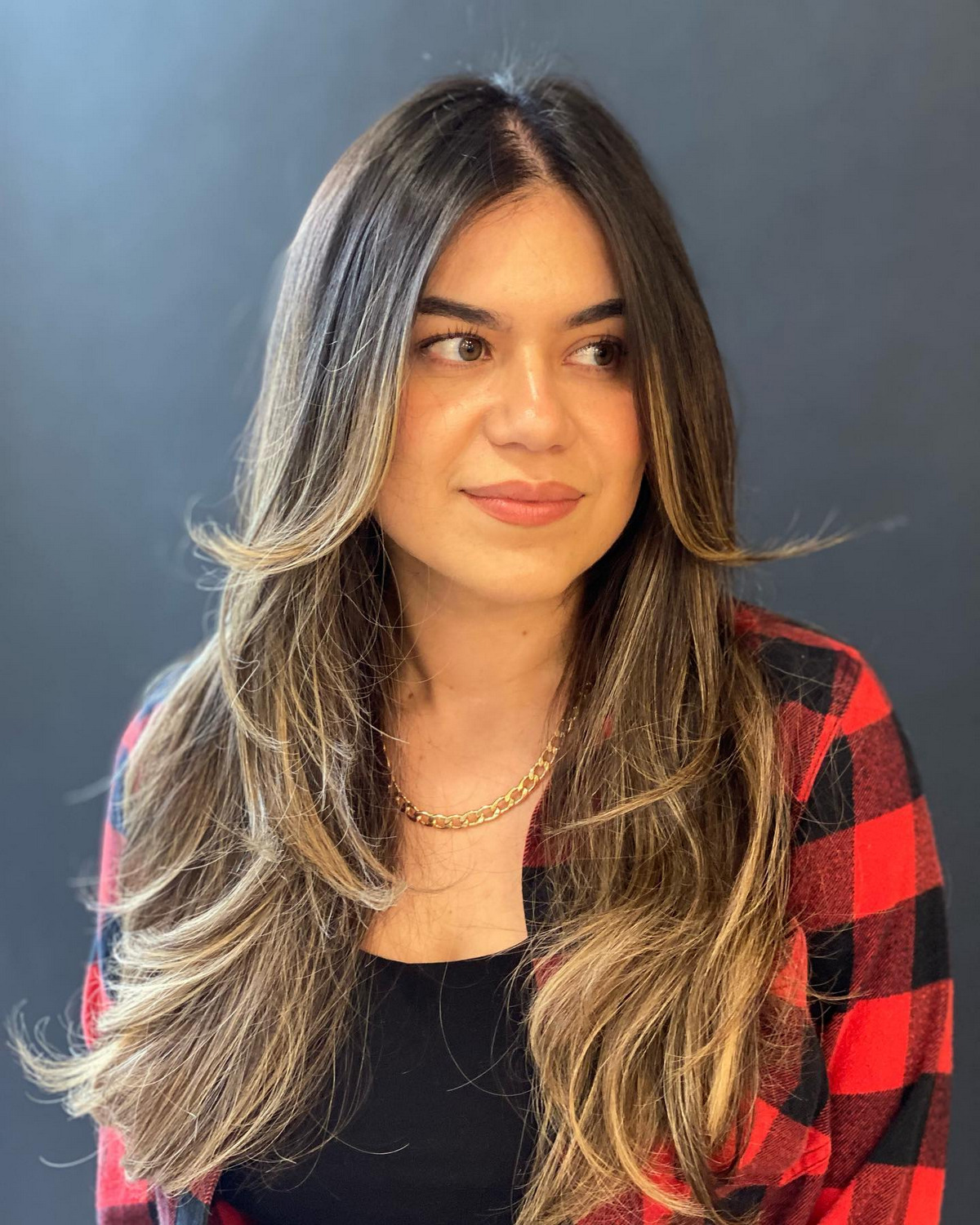 Long Layered With Face Framing Highlights