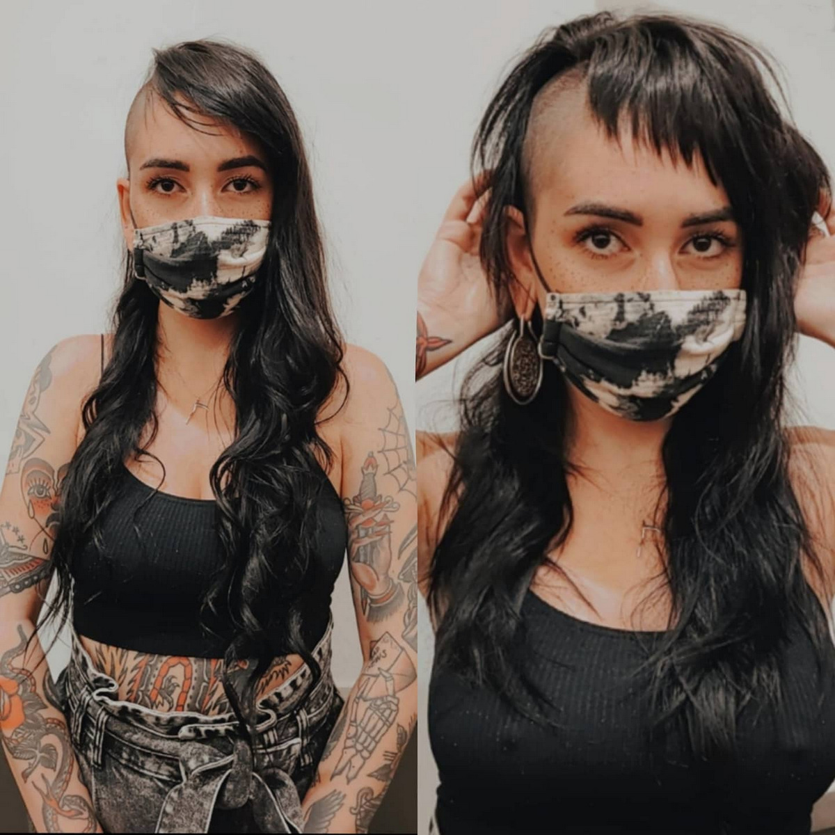 Long Messy Razor Cut With Half Shaved