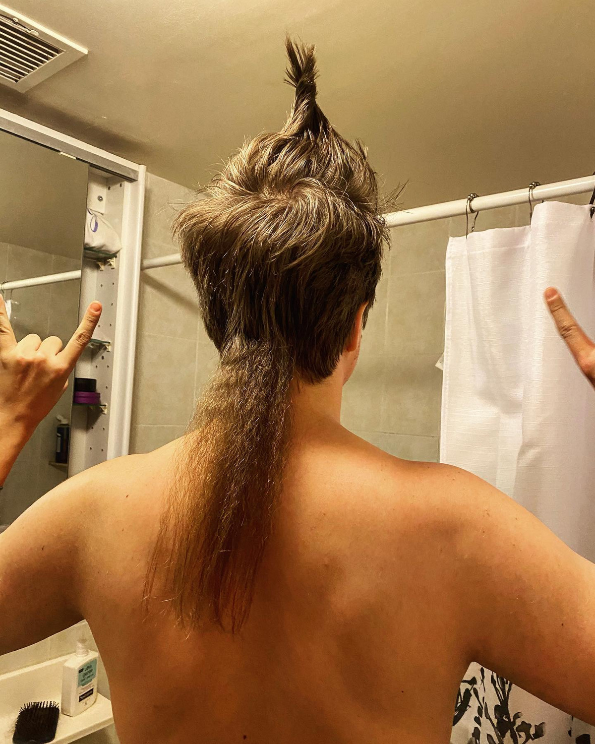Long Rat Tail Hair With Spiky Top