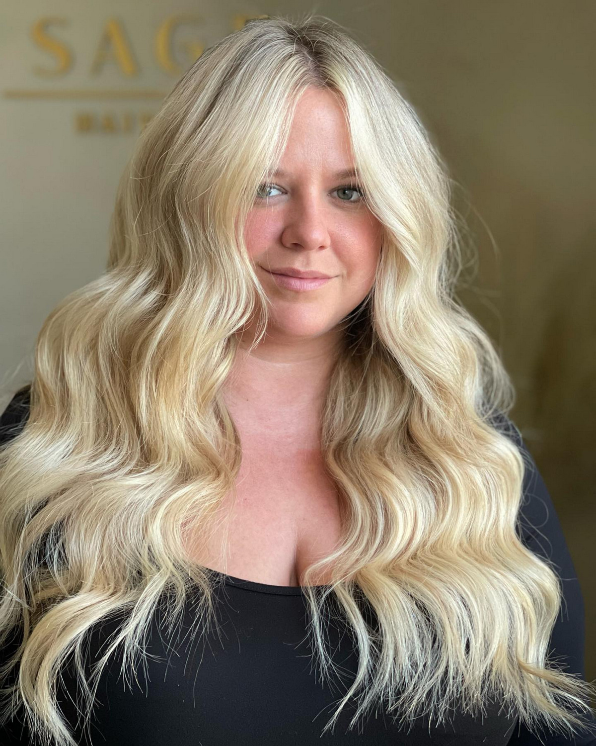Long Wavy Hair With Bright Blonde Color