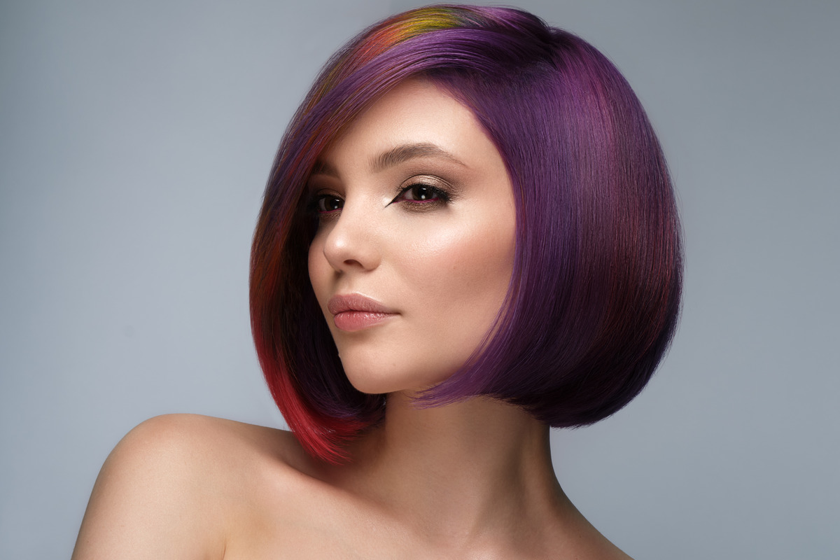 Perfect with colorful bob and short hair