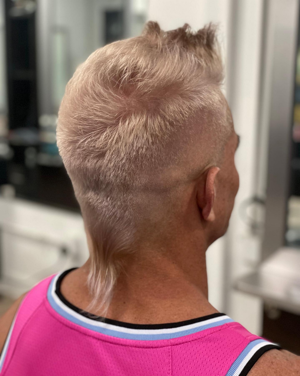 Pink Platinum Rat Tail Hair