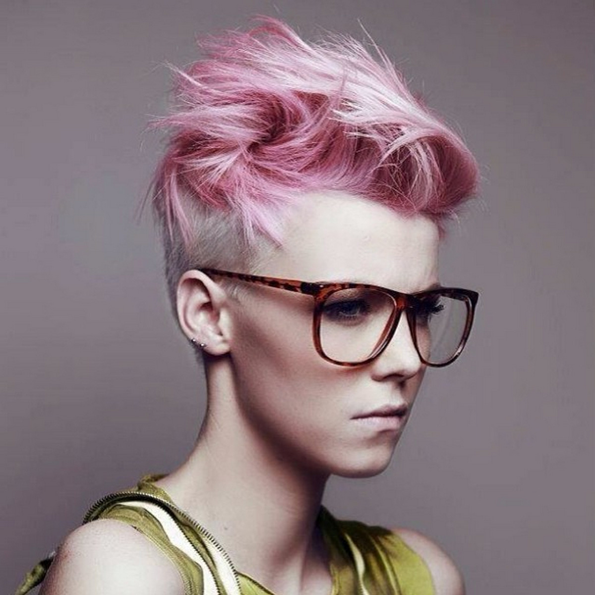 Pink Short Punk Hairstyle 