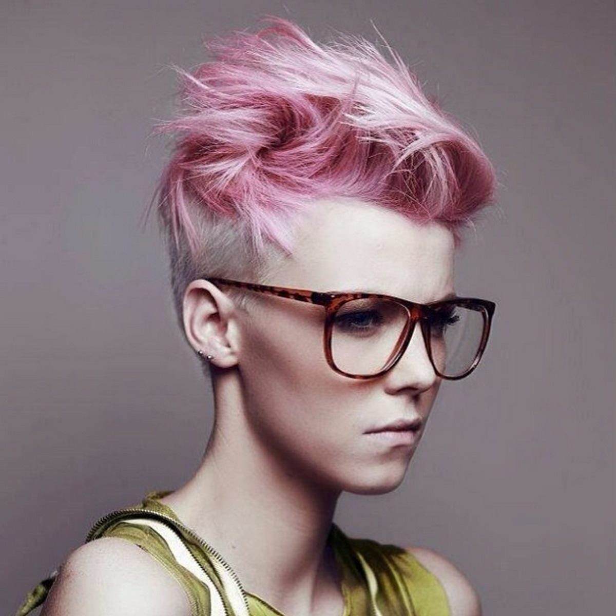 Pink Short Punk Hairstyle