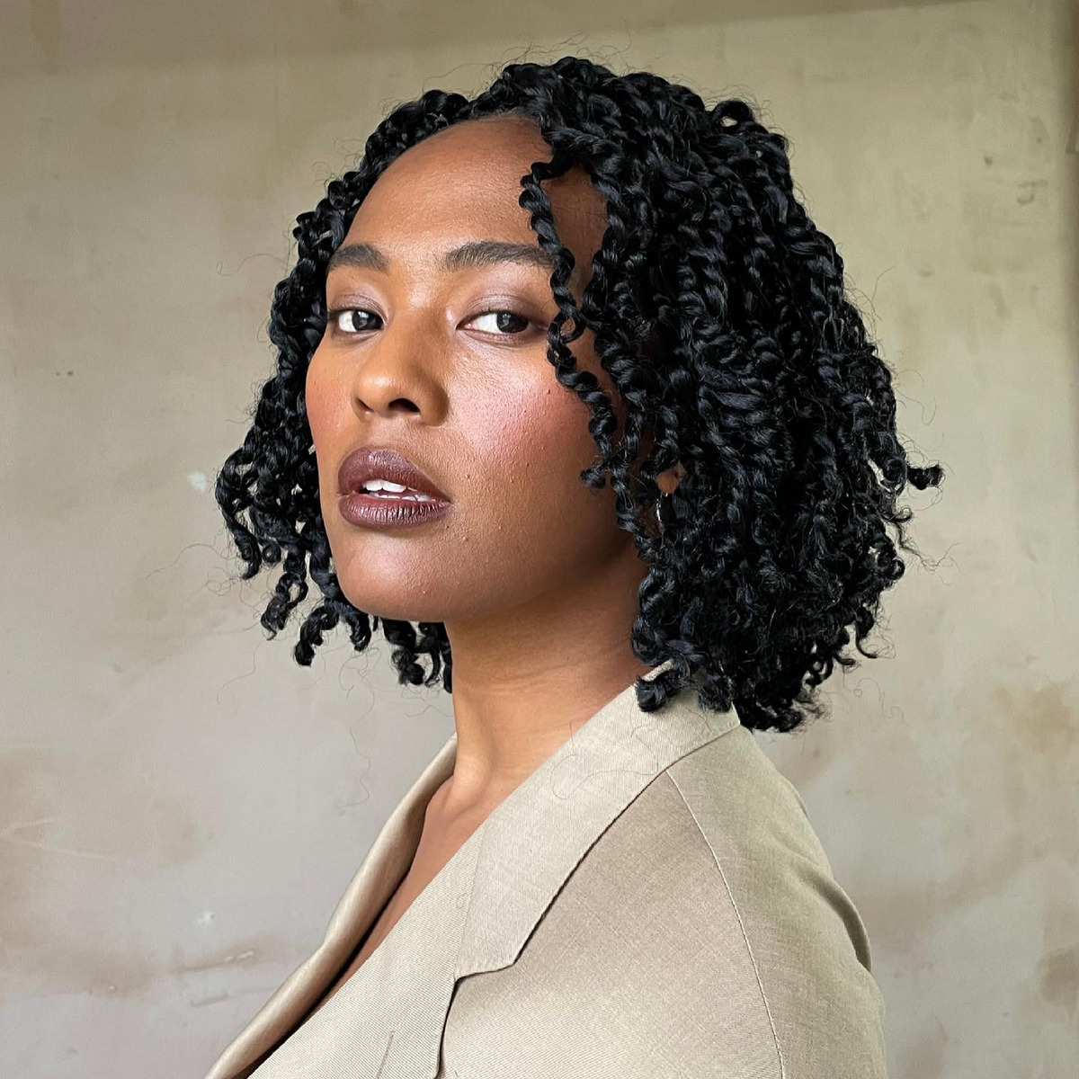 Sexy girl and short boho locs hair