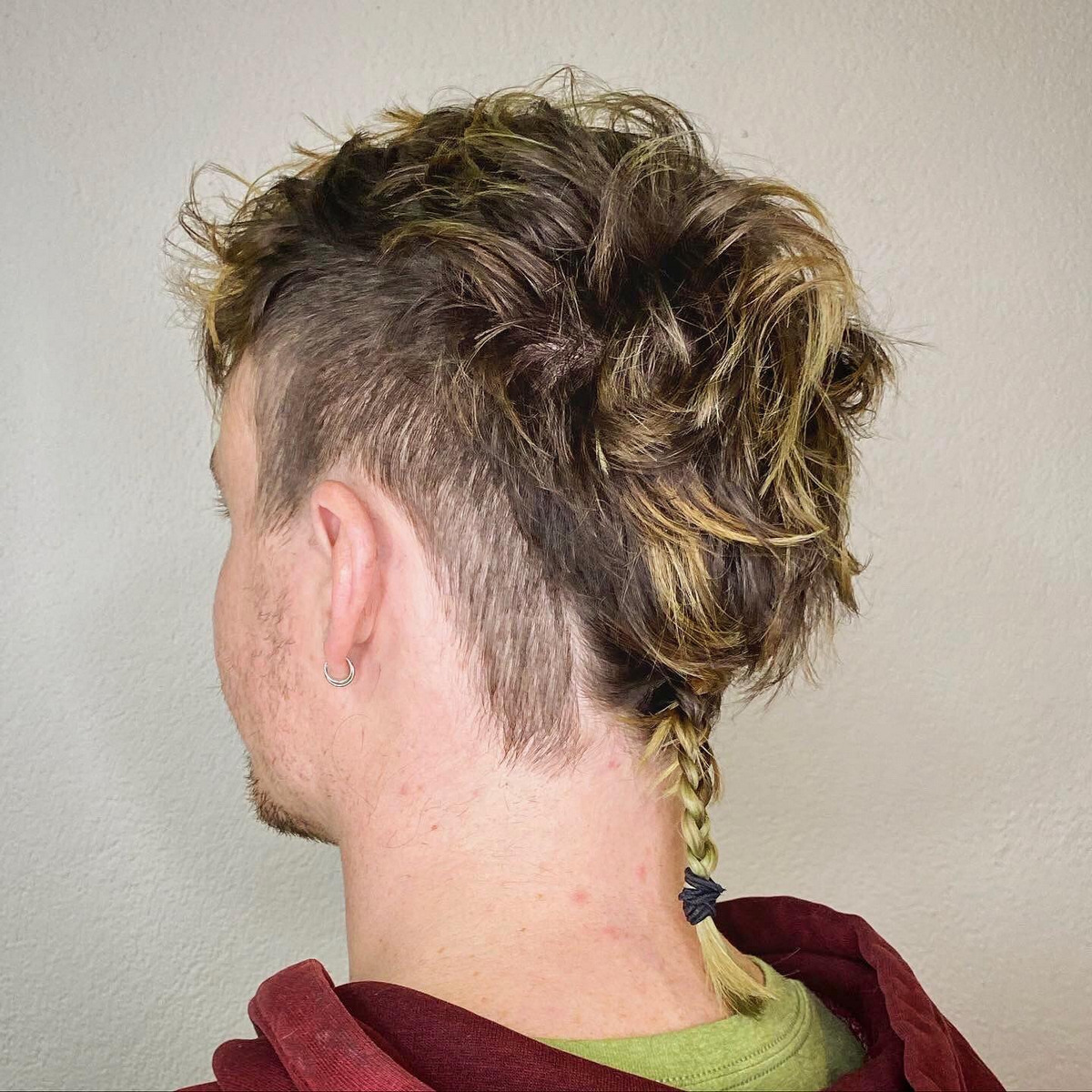 Side Faded Messed Up With Braided Rat Tail