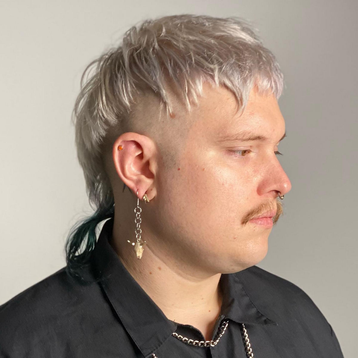 Silver Mohawk Rat Tail Hair