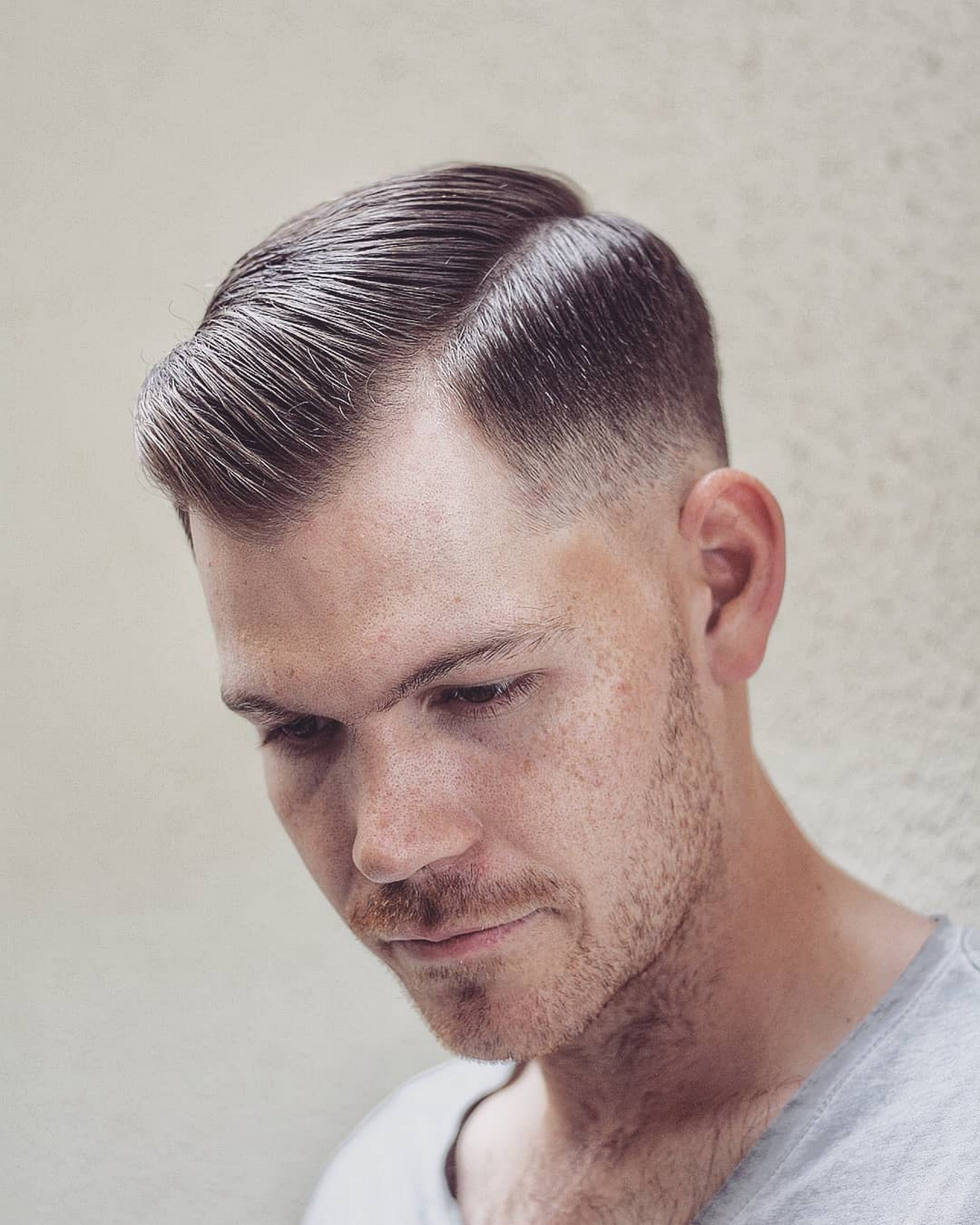 Sleek Combover Razor Fade