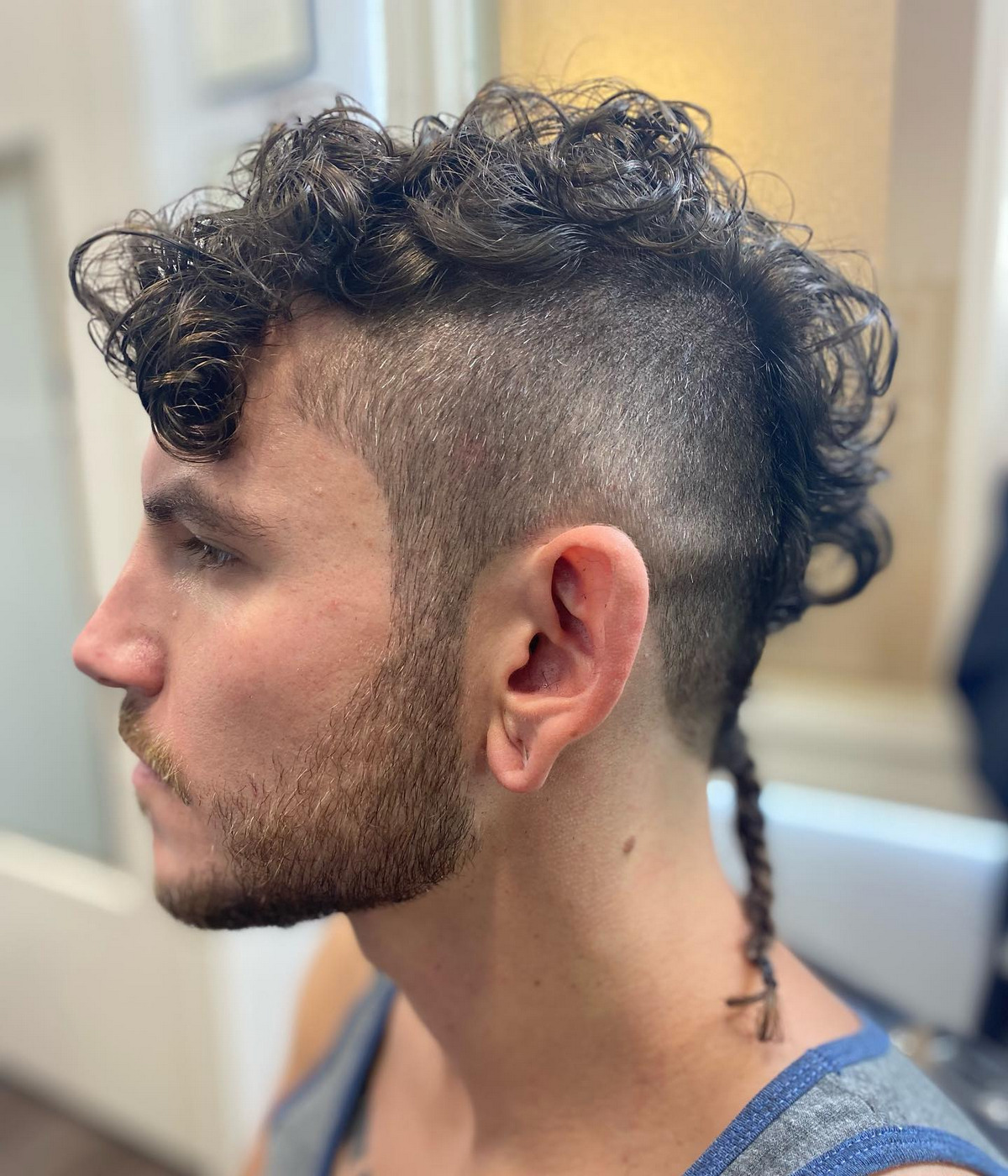 Soft Curls Mohawk With Rat Tail Hair