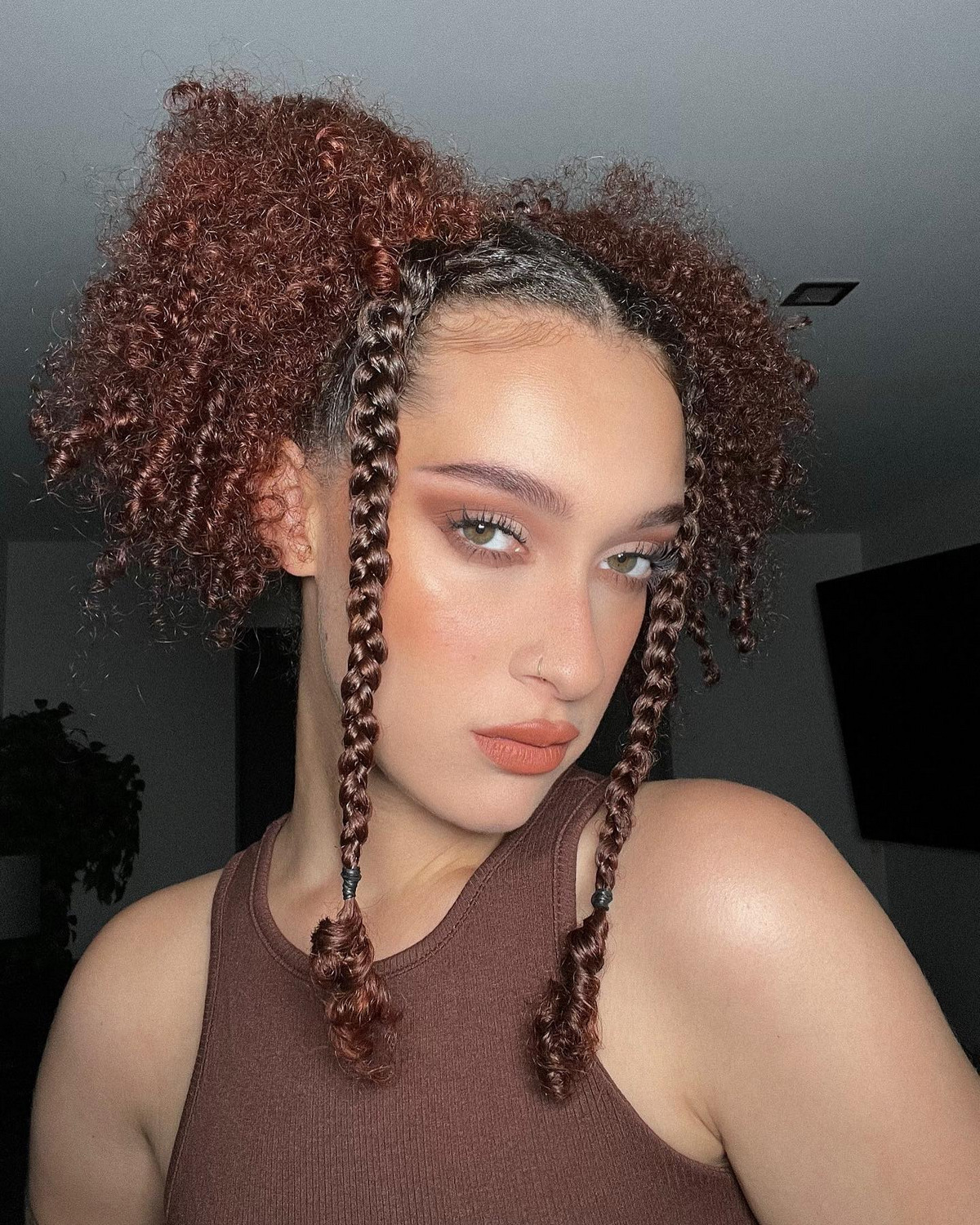 Trendy Pigtails With Mini Braided Bangs