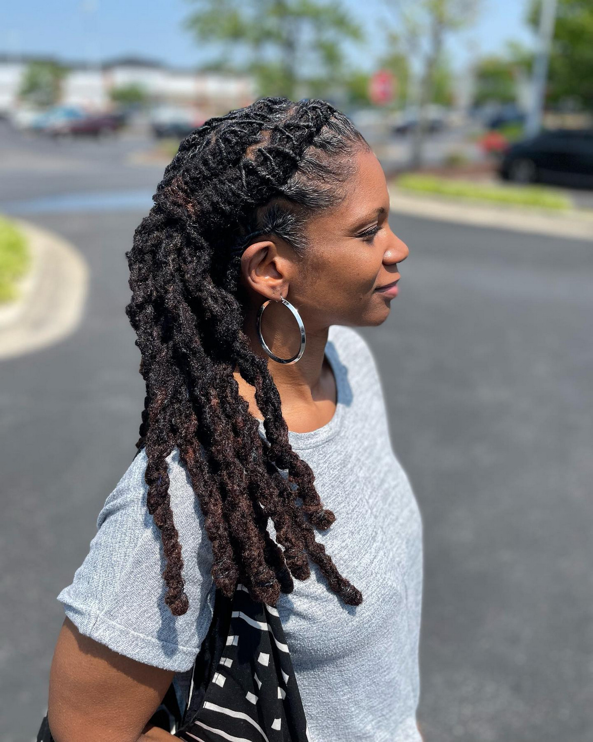Women with medium locs baby