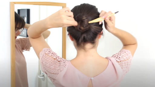 Insert the hair stick