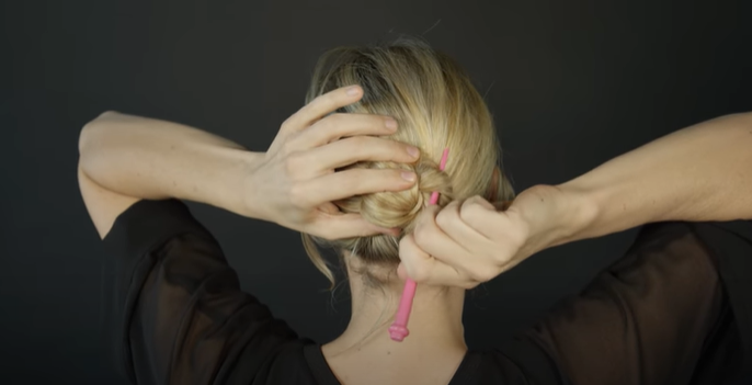 Insert the hair stick
