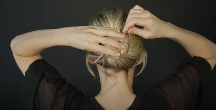 Insert the hair stick